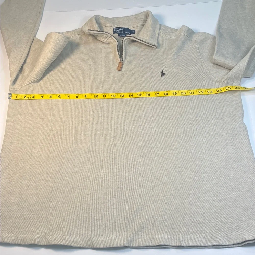 Polo by Ralph Lauren Men's Light Tan Quarter Zip Pullover Sz XL